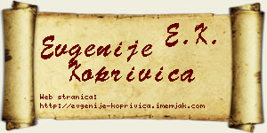 Evgenije Koprivica vizit kartica
